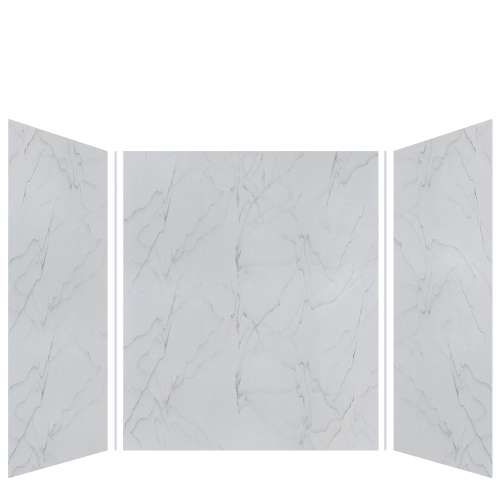 Samuel Mueller Luxura 60-in x 60-in x 72-in Glue to Wall 3-Piece Shower Wall Kit, Palladium White