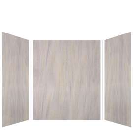 Samuel Müeller SMLWK606072-185 Luxura 60-in x 60-in x 72-in Glue to Wall 3-Piece Shower Wall Kit, Creme Brulee