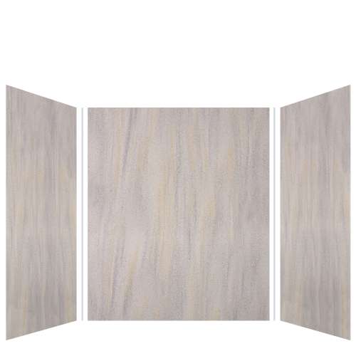 Luxura 60-in x 60-in x 72-in Glue to Wall 3-Piece Shower Wall Kit, Creme Brulee