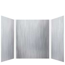 Samuel Müeller SMLWK606072-186 Luxura 60-in x 60-in x 72-in Glue to Wall 3-Piece Shower Wall Kit, Iceberg Grey