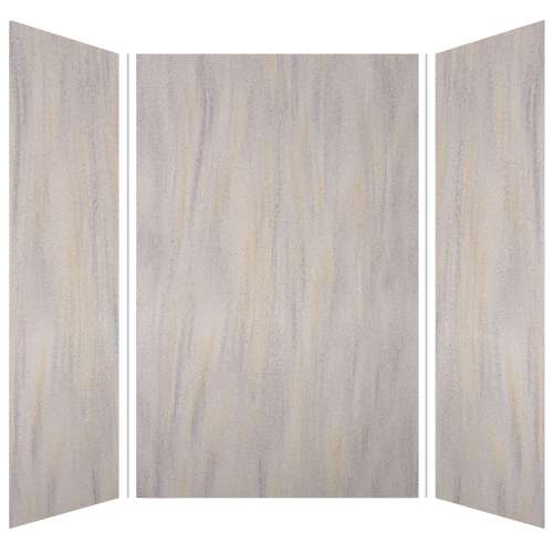 Luxura 60-in x 60-in x 96-in Glue to Wall 3-Piece Shower Wall Kit, Creme Brulee