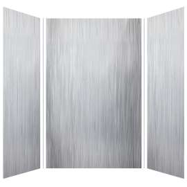 Samuel Müeller SMLWK606096-186 Luxura 60-in x 60-in x 96-in Glue to Wall 3-Piece Shower Wall Kit, Iceberg Grey