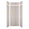 Samuel Müeller SMLWKX36368412-185 Luxura 36-in x 36-in x 84/12-in Glue to Wall 6-Piece Transition Shower Wall Kit, Creme Brulee