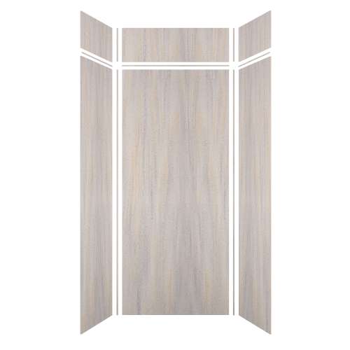 Luxura 36-in x 36-in x 84/12-in Glue to Wall 6-Piece Transition Shower Wall Kit, Creme Brulee