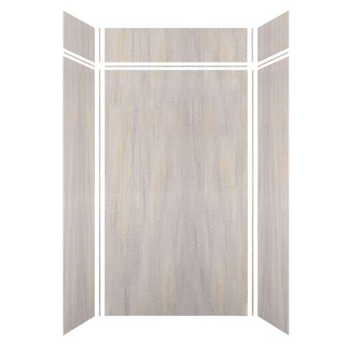 Luxura 48-in x 36-in x 84/12-in Glue to Wall 6-Piece Transition Shower Wall Kit, Creme Brulee