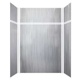 Samuel Müeller SMLWKX60367224-186 Luxura 60-in x 36-in x 72/24-in Glue to Wall 6-Piece Transition Shower Wall Kit, Iceberg Grey