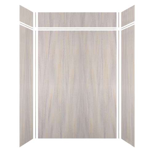 Luxura 60-in x 36-in x 84/12-in Glue to Wall 6-Piece Transition Shower Wall Kit, Creme Brulee