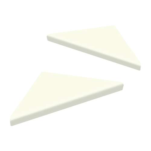 9" Solid Surface Corner Shelves Pair with Brackets, Cameo/Biscuit
