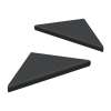 9" Solid Surface Corner Shelves Pair with Brackets, Black