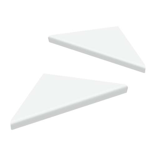Samuel Mueller 9" Solid Surface Corner Shelves Pair with Brackets, White