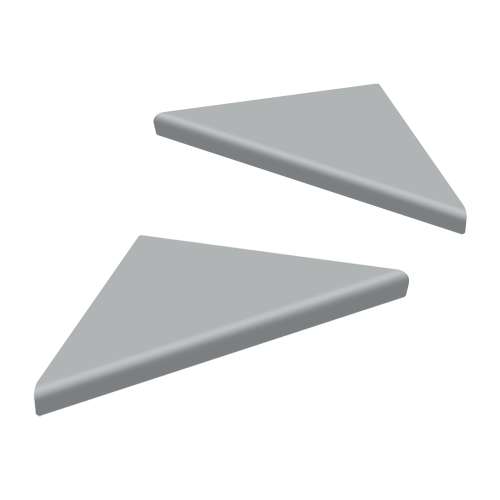 Samuel Mueller 9" Solid Surface Corner Shelves Pair with Brackets, Grey