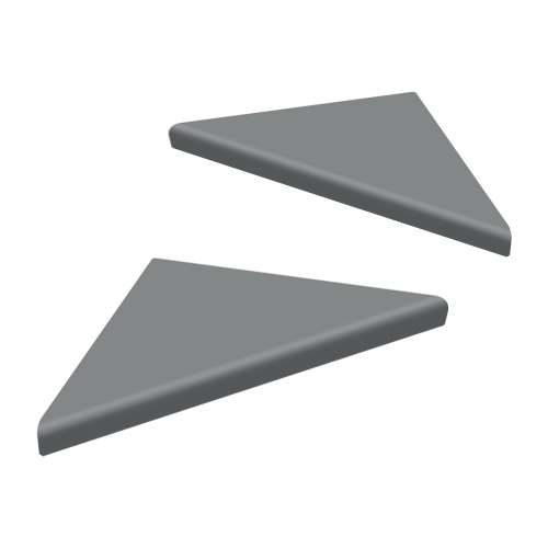 Samuel Mueller 9" Solid Surface Corner Shelves Pair with Brackets, Dark Grey