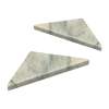 9" Solid Surface Corner Shelves Pair with Brackets, Creme