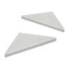 9" Solid Surface Corner Shelves Pair with Brackets, Moonstone