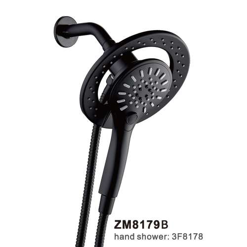 Samuel Müeller SMMPMS3F-MB PAX 7-in Three Function Round Magnetic Docking Hand Shower, Matte Black