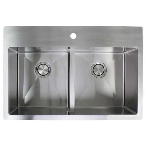 Samuel Müeller Monterey Stainless Steel 33-in Dual Mount Kitchen Sink - Multiple Hole Configurations Available - SMMTDE332210-M