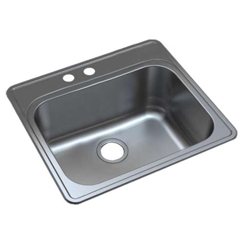 Samuel Müeller SMMTSB252212-ML2 Meridiana 25-In X 22-In X 12-In 16 Gauge Extra Deep Single Bowl Drop-In Stainless Steel Kitchen/Laundry Sink With ML2 Faucet Holes