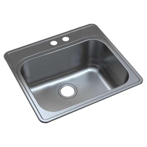 Samuel Müeller K-SMMTSB252212-MR2 Meridiana 25-In X 22-In X 12-In 16 Gauge Extra Deep Single Bowl Drop-In Stainless Steel Kitchen/Laundry Sink Kit With MR2 Faucet Holes, Bottom Sink Grid, Flip-Top Sink Strainer, And Sink Drain Installation Kit