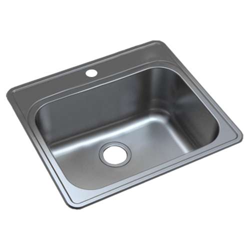 Samuel Müeller SMMTSB252212-1 Meridiana 25-In X 22-In X 12-In 16 Gauge Extra Deep Single Bowl Drop-In Stainless Steel Kitchen/Laundry Sink With 1 Faucet Hole