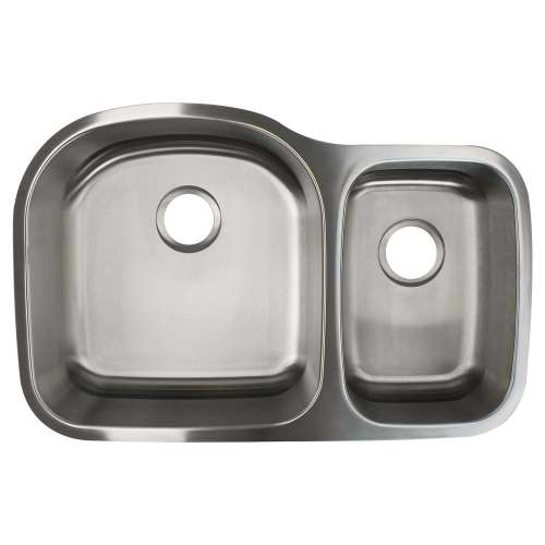 Samuel Müeller SMMUDD32219 Meridiana 32-In X 21-In X 9-In 16 Gauge Offset 75/25 Double Bowls Undermount Stainless Steel Kitchen Sink With Smaller Bowl On Right Side