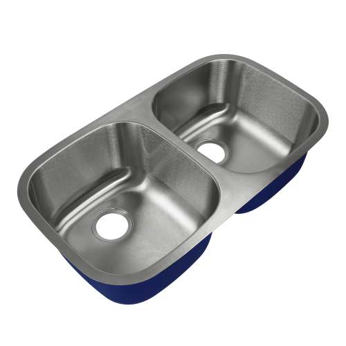 Samuel Müeller SMMUDE32189 Meridiana 32-In X 18-In X 9-In 16 Gauge Equal Double Bowls Undermount Stainless Steel Kitchen Sink
