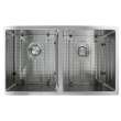 Samuel Müeller SMDUDET321910-16 Diamante 32-In X 19-In X 10-In 16 Gauge Equal Double Tapered Bowls Undermount Stainless Steel Kitchen Sink