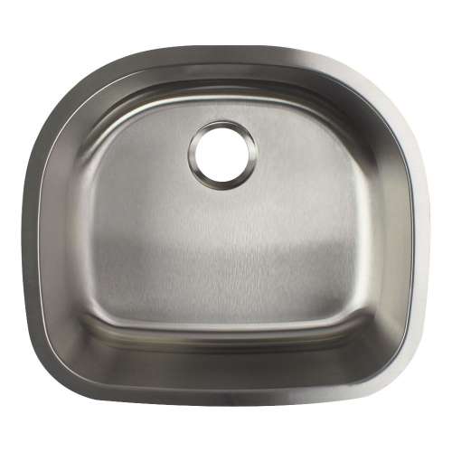 Samuel Müeller SMMUSB24219 Meridiana 24-In X 21-In X 9-In 16 Gauge D-Shape Single Bowl Undermount Stainless Steel Kitchen Sink