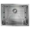 Samuel Müeller SMDUSBT241910-14 Diamante 24-in x 19-in x 10-in 14 Gauge Single Tapered Bowl Undermount Stainless Steel Kitchen Sink With Bottom Sink Grid And Flip-Top Sink Strainer