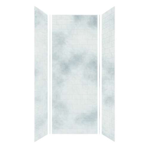 Monterey 36-in x 36-in x 96-in Glue to Wall 3-Piece Shower Wall Kit, Moonstone/Tile