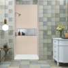 Samuel Müeller SMMWK483672-28 Monterey 36-in x 48-in x 72-in Glue to Wall 3-Piece Shower Wall Kit, Butternut (4-in x 8-in Subway Tile Pattern)