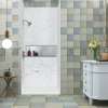 Samuel Müeller SMMWK483672-47 Monterey 36-in x 48-in x 72-in Glue to Wall 3-Piece Shower Wall Kit, Carrara (4-in x 8-in Subway Tile Pattern)