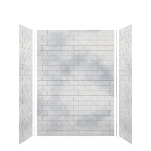 Monterey 60-in x 36-in x 84-in Glue to Wall 3-Piece Tub Wall Kit, Moonstone/Tile