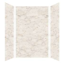 Samuel Müeller SMMWK604896-48V Monterey 60-in x 48-in x 96-in Glue to Wall 3-Piece Shower Wall Kit, Butterscotch (Velvet Smooth Finish)