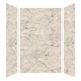 Samuel Müeller SMMWK604896-49V Monterey 60-in x 48-in x 96-in Glue to Wall 3-Piece Shower Wall Kit, Creme (Velvet Smooth Finish)