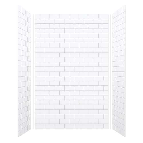 Monterey 60-in x 48-in x 96-in Glue to Wall 3-Piece Shower Wall Kit, White/Tile
