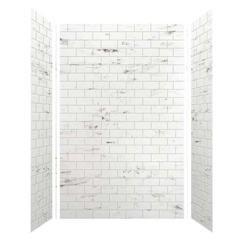 Monterey 60-in x 48-in x 96-in Glue to Wall 3-Piece Shower Wall Kit, Carrara/Tile