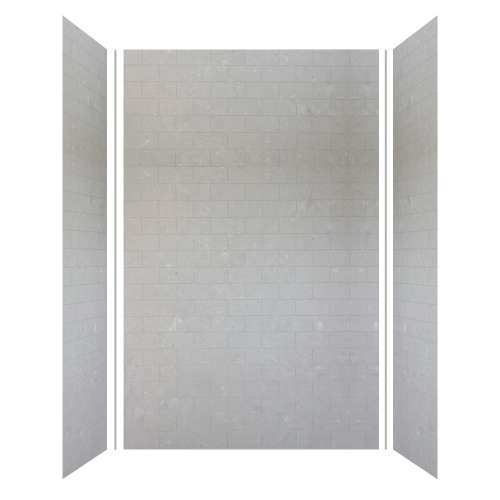 Monterey 60-in x 48-in x 96-in Glue to Wall 3-Piece Shower Wall Kit, Moonstone/Tile