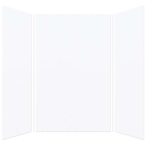 Monterey 60-in x 60-in x 96-in Glue to Wall 3-Piece Shower Wall Kit, White/Velvet