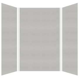 Samuel Müeller SMMWK606096-27V Monterey 60-in x 60-in x 96-in Glue to Wall 3-Piece Shower Wall Kit, Grey Stone (Velvet Smooth Finish)