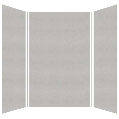 Samuel Mueller Monterey 60-in x 60-in x 96-in Glue to Wall 3-Piece Shower Wall Kit, Grey Stone/Velvet
