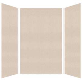 Samuel Müeller SMMWK606096-28V Monterey 60-in x 60-in x 96-in Glue to Wall 3-Piece Shower Wall Kit, Butternut (Velvet Smooth Finish)