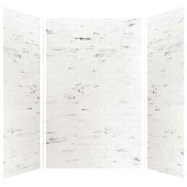 Samuel Müeller SMMWK606096-47 Monterey 60-in x 60-in x 96-in Glue to Wall 3-Piece Shower Wall Kit, Carrara (4-in x 8-in Subway Tile Pattern)