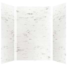 Samuel Müeller SMMWK606096-47V Monterey 60-in x 60-in x 96-in Glue to Wall 3-Piece Shower Wall Kit, Carrara (Velvet Smooth Finish)