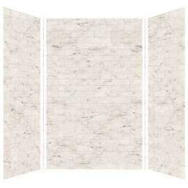 Samuel Müeller SMMWK606096-48 Monterey 60-in x 60-in x 96-in Glue to Wall 3-Piece Shower Wall Kit, Butterscotch (4-in x 8-in Subway Tile Pattern)