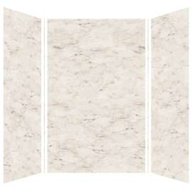 Samuel Müeller SMMWK606096-48V Monterey 60-in x 60-in x 96-in Glue to Wall 3-Piece Shower Wall Kit, Butterscotch (Velvet Smooth Finish)