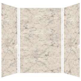 Samuel Müeller SMMWK606096-49V Monterey 60-in x 60-in x 96-in Glue to Wall 3-Piece Shower Wall Kit, Creme (Velvet Smooth Finish)