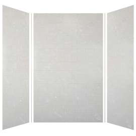 Samuel Müeller SMMWK606096-50 Monterey 60-in x 60-in x 96-in Glue to Wall 3-Piece Shower Wall Kit, Moonstone (4-in x 8-in Subway Tile Pattern)