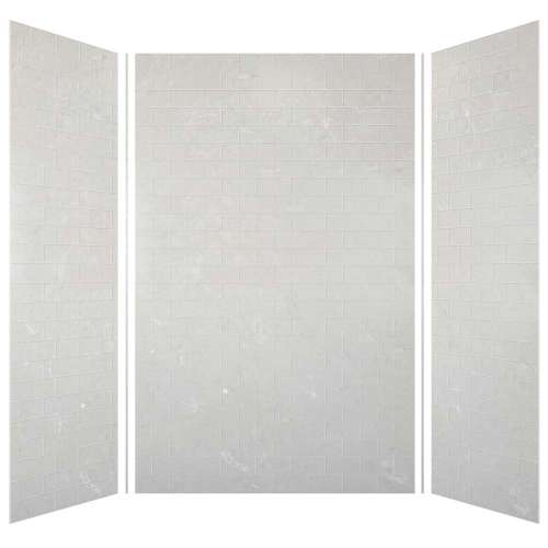 Monterey 60-in x 60-in x 96-in Glue to Wall 3-Piece Shower Wall Kit, Moonstone/Tile