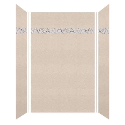 Monterey 60-in X 36-in X 96-in Shower Wall Kit with Pebble Creme Deco Strip, Butternut/Velvet