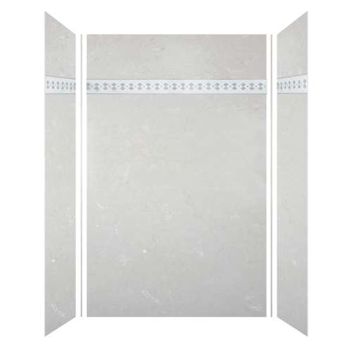 Samuel Mueller Monterey 60-in X 36-in X 96-in Shower Wall Kit with Diamond White Deco Strip, Moonstone/Velvet